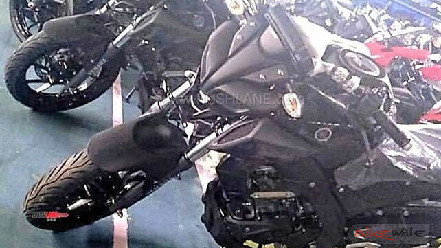 Yamaha MT-15 spied in black colour inside factory