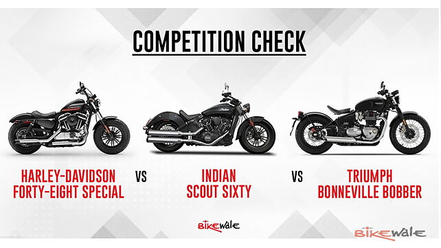 Harley-Davidson Forty-Eight Special vs Indian Scout Sixty vs Triumph Bonneville Bobber – Competition Check