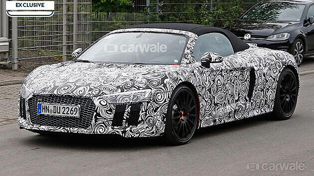 2016 Audi R8 Spyder spied testing at Nurburgring