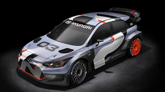 Hyundai i20 WRC rally car at the 2015 Frankfurt Motor Show