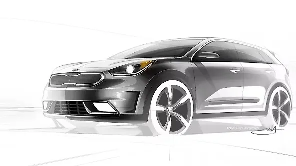 2016 Kia Niro hybrid sketches showcased 2016 Kia Niro hybrid sketches showcased