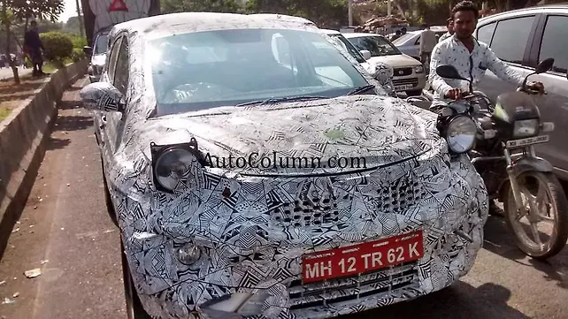 Tata Nexon compact SUV spied on test Tata Nexon compact SUV spied on test