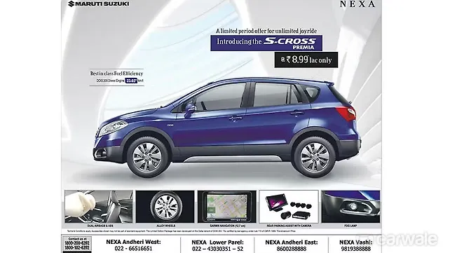 Maruti S-Cross Premia edition launched at Rs 9.15 lakh Maruti S-Cross Premia edition launched at Rs 9.15 lakh