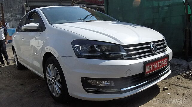 Volkswagen Vento with new headlight design spotted testing