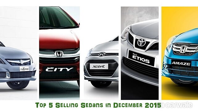 Top 5 selling sedans in December 2015