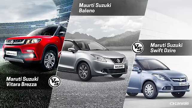 Spec Comparison: Maruti Suzuki Vitara vs Swift Dzire vs Baleno Spec Comparison: Maruti Suzuki Vitara vs Swift Dzire vs Baleno