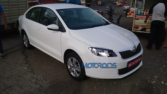Facelifted Skoda Rapid spotted on test