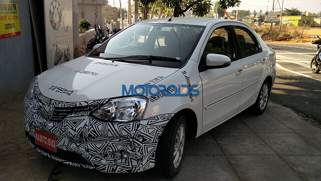 Toyota Etios facelift spotted on test in India