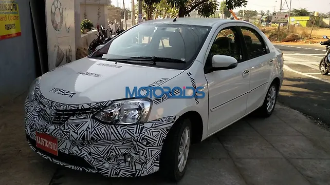 Toyota Etios facelift spotted on test in India Toyota Etios facelift spotted on test in India