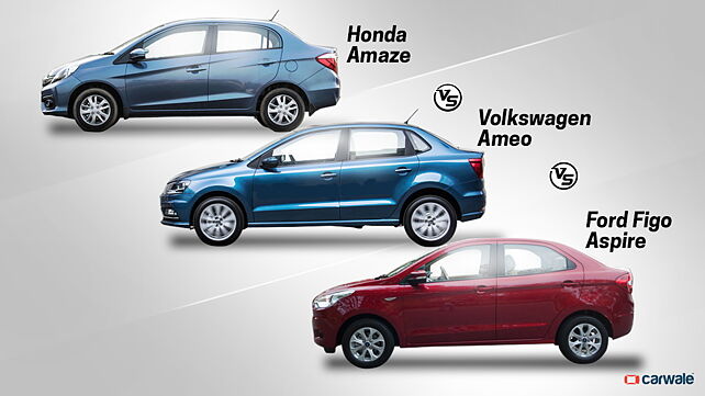 Spec Comparo: Volkswagen Ameo Vs Honda Amaze Vs Ford Figo Aspire