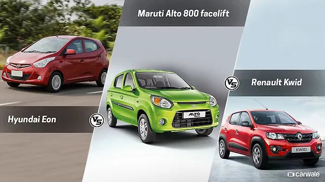 Spec comparison: Maruti Suzuki Alto 800 facelift vs Renault Kwid vs Hyundai Eon Spec comparison: Maruti Suzuki Alto 800 facelift vs Renault Kwid vs Hyundai Eon