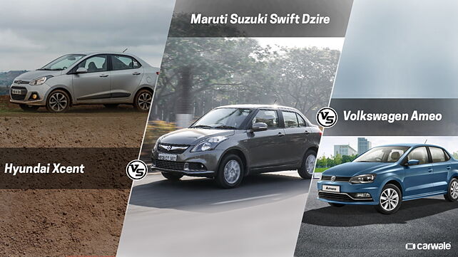 Spec Comparison: Volkswagen Ameo vs Maruti Dzire vs Hyundai Xcent