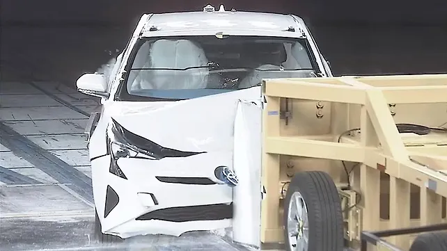 India-bound Toyota Prius crash tested to show TNGA safety structure India-bound Toyota Prius crash tested to show TNGA safety structure