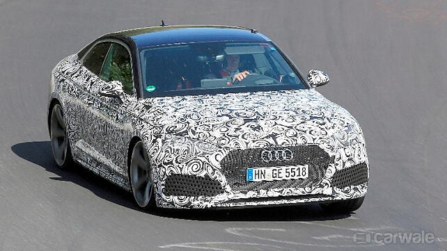 Lighter, more powerful 2017 Audi RS5 spied at the Nurburgring - CarWale