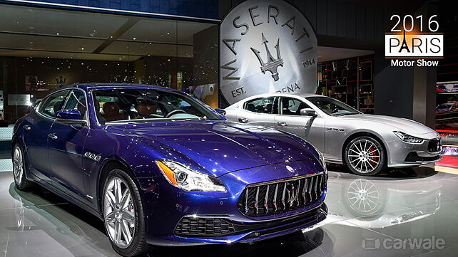Maserati displays updated Quattroporte and Ghibli at the 2016 Paris Motor Show