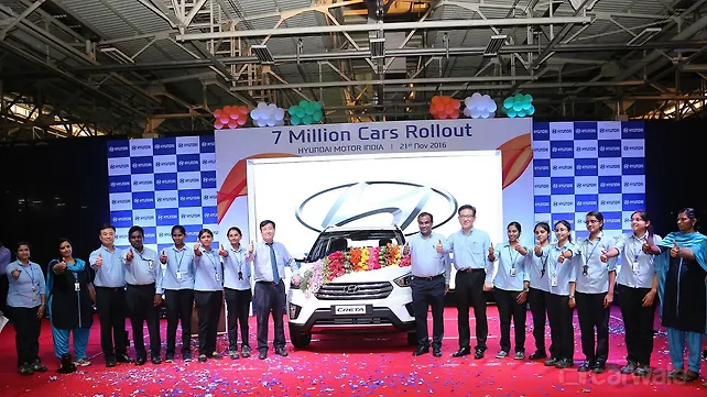 Hyundai Motor India rolls out 7 millionth car Hyundai Motor India rolls out 7 millionth car