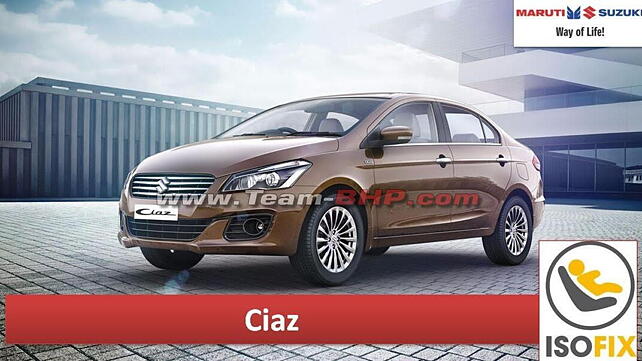 Maruti Ciaz to soon get standard ISOFIX mounts for child seats