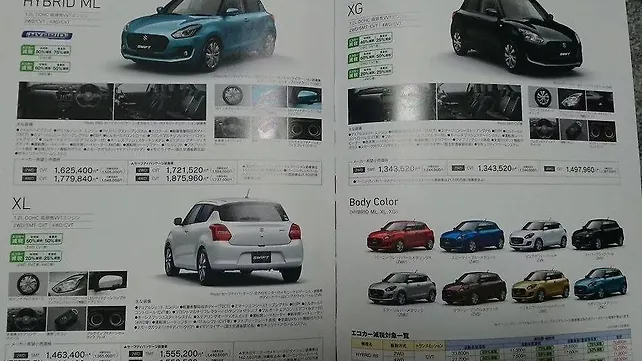 Next generation Japanese spec Suzuki Swift brochure leaked Next generation Japanese spec Suzuki Swift brochure leaked