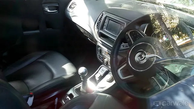 Interior of the Jeep Compass snapped on test in Mumbai Interior of the Jeep Compass snapped on test in Mumbai