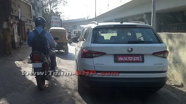 Production-Ready Skoda Kodiaq spotted in India ahead of launch Production-Ready Skoda Kodiaq spotted in India ahead of launch