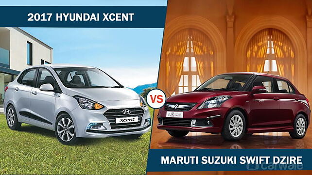 Spec Comparison: 2017 Hyundai Xcent vs Maruti Suzuki Dzire