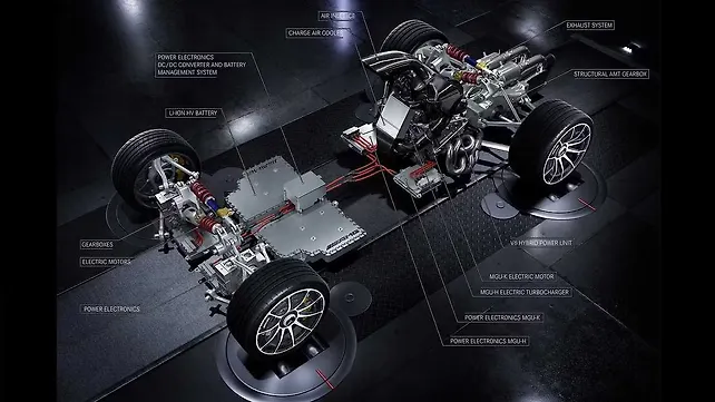Mercedes AMG Project 1 underpinnings revealed Mercedes AMG Project 1 underpinnings revealed