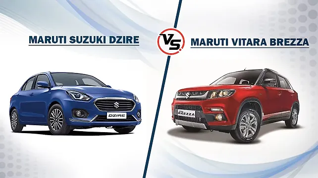 Maruti Suzuki Vitara Brezza Vs Dzire AMT Maruti Suzuki Vitara Brezza Vs Dzire AMT