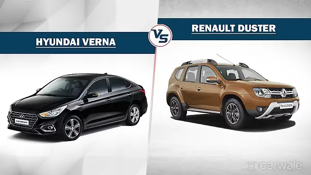 Hyundai Verna CRDI SX Plus AT vs Renault Duster RXZ 4X2 AMT Hyundai Verna CRDI SX Plus AT vs Renault Duster RXZ 4X2 AMT