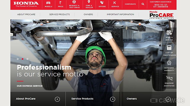 Honda adds a customer service section on official website