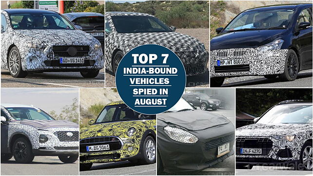 Top seven India-bound vehicles spied in August