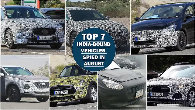 Top seven India-bound vehicles spied in August Top seven India-bound vehicles spied in August