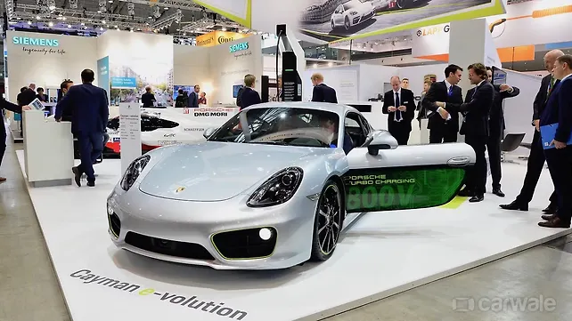 Porsche showcases electrified Cayman at the Electric Vehicle Symposium Porsche showcases electrified Cayman at the Electric Vehicle Symposium