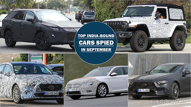 Top India-bound cars spied in September