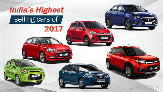 Highest selling cars of India in 2017
