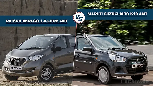 Datsun redi-GO 1.0-litre AMT vs Maruti Suzuki Alto K10 AMT Datsun redi-GO 1.0-litre AMT vs Maruti Suzuki Alto K10 AMT