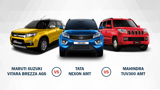 Spec Comparison:Maruti Vitara Brezza Vs Tata Nexon AMT Vs Mahindra ...