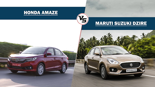 Spec Comparison: Honda Amaze CVT Vs Maruti Dzire AMT - CarWale