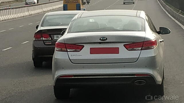 Kia Optima sedan being tested in India