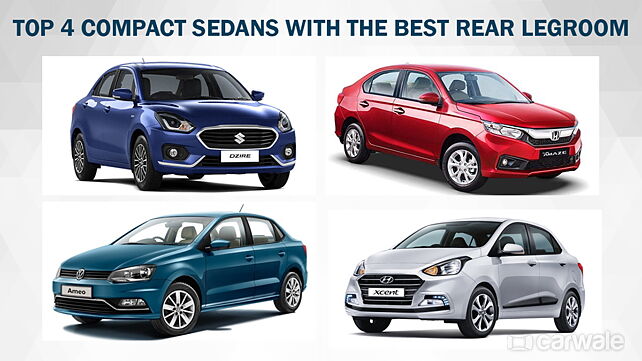 Top 4 compact sedans with the most rear legroom