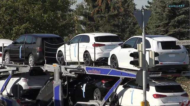 Next-gen Mercedes B-Class spied while being transported Next-gen Mercedes B-Class spied while being transported