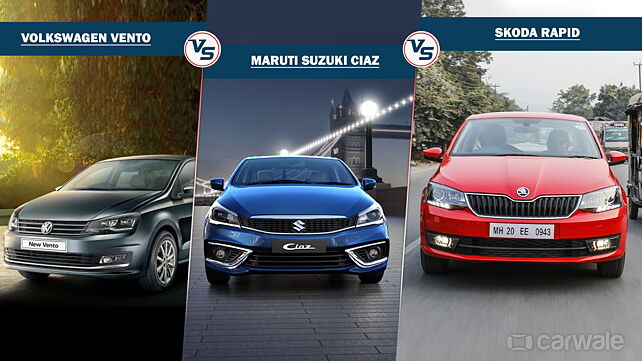 Spec comparison: 2018 Maruti Suzuki Ciaz Vs Volkswagen Vento Vs Skoda Rapid