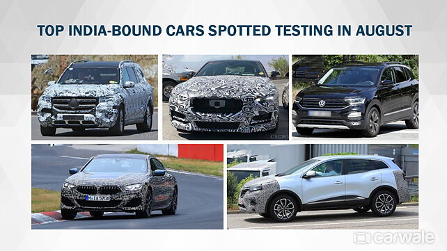 Top India-bound cars spotted testing in August