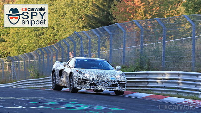 Mid-engine Chevrolet Corvette C8 does a lift-off while testing at the ‘Ring