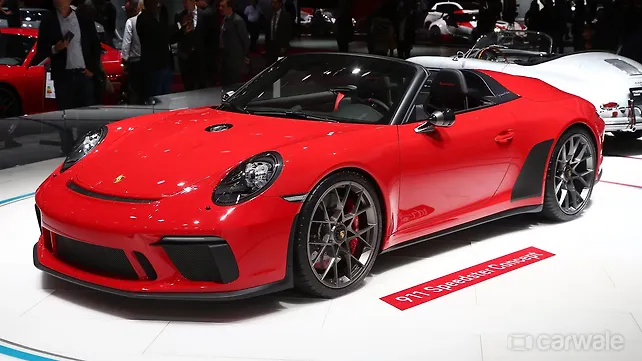 Paris Motor Show 2018: Porsche 911 Speedster gets a red colour and a green flag Paris Motor Show 2018: Porsche 911 Speedster gets a red colour and a green flag