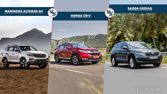 Spec comparison: Mahindra Alturas G4 vs Honda CR-V vs Skoda Kodiaq