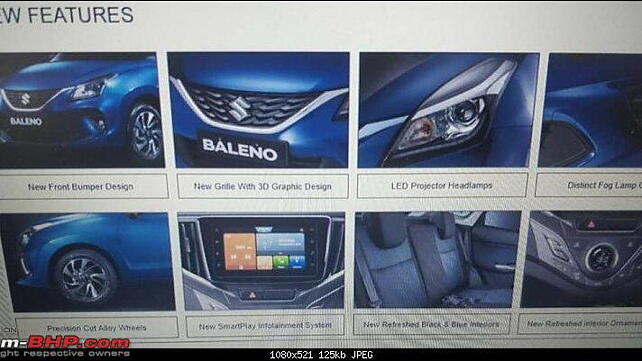 Maruti Suzuki Baleno facelift details leaked