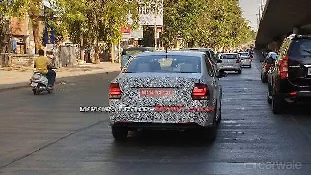 Volkswagen Polo and Vento facelift spotted testing in India Volkswagen Polo and Vento facelift spotted testing in India