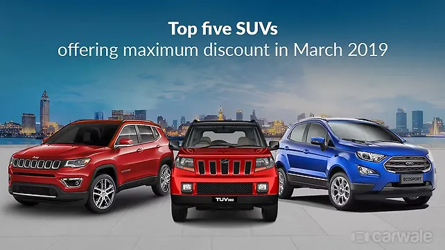 Top five SUVs offering maximum discount in March 2019 Top five SUVs offering maximum discount in March 2019
