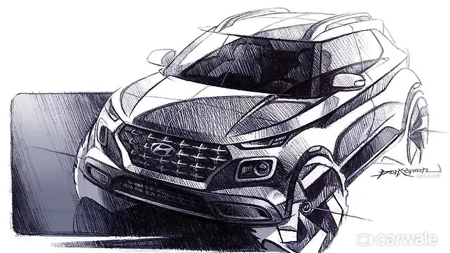 Hyundai Venue design sketches revealed ahead of India launch Hyundai Venue design sketches revealed ahead of India launch