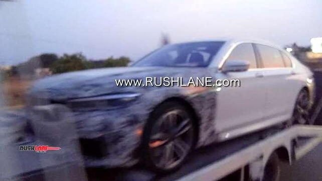 Partially camouflaged BMW 7 Series facelift spied in India